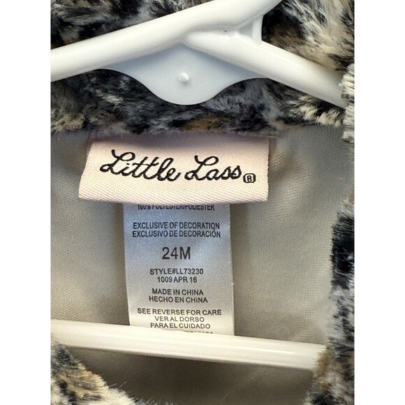 Little Lass  Adorable Leopard Faux Fur Sleeveless Top Infants size 24 mos - Picture 7 of 8